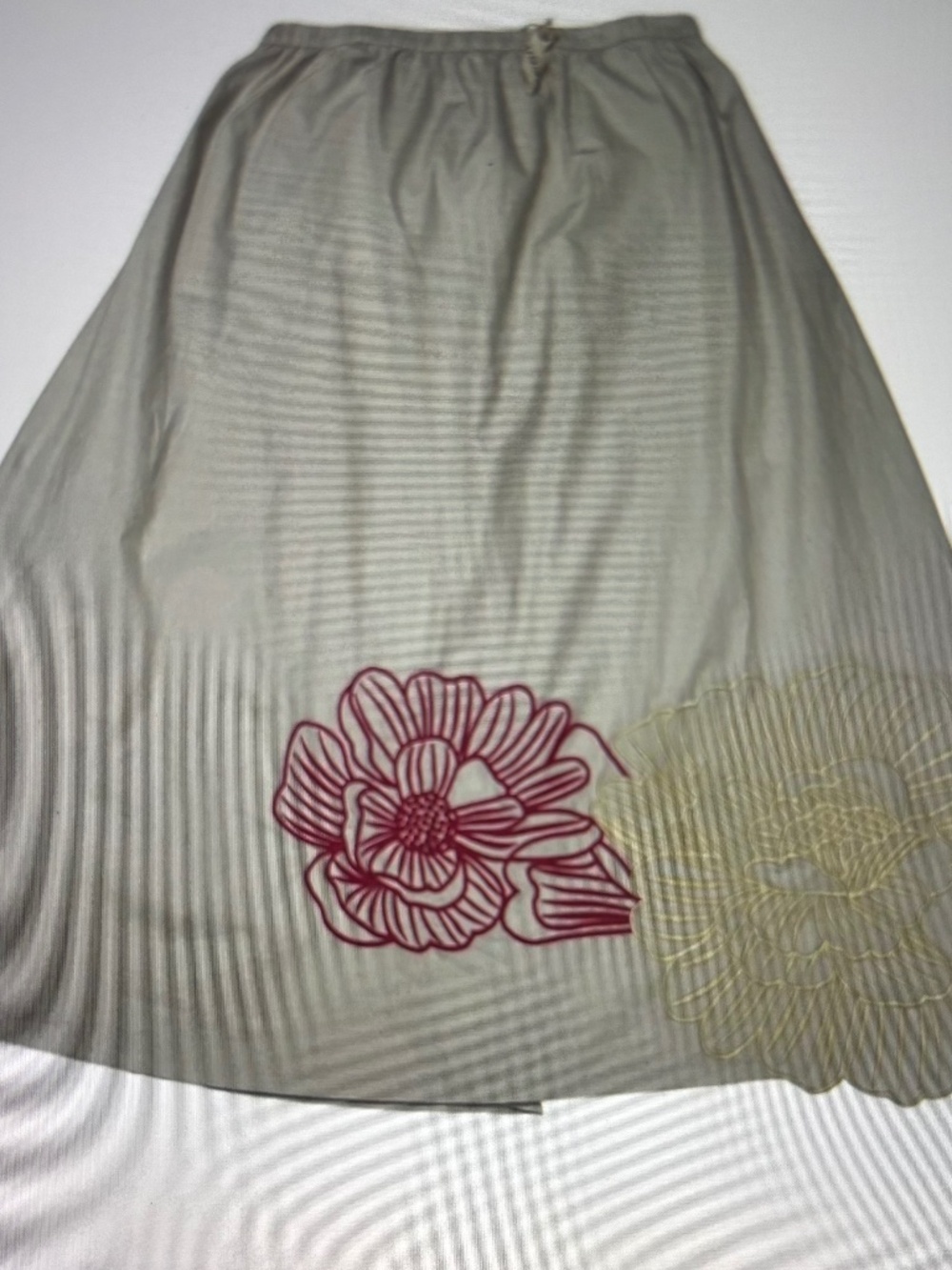 Laffaire Skirt Tan Maxi Bold Floral Embroidered Pull on Size XS